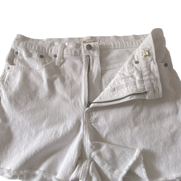 MADEWELL HIGH RISE WHITE DENIM RAW HEM SHORTS SIZE 31 - Picture 8 of 14